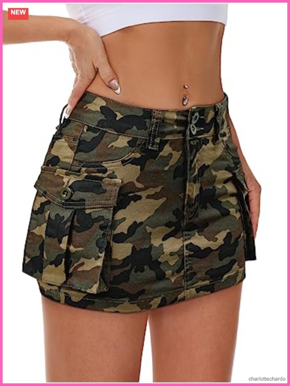 Women's Low Rise Denim Mini Skirt Y2K Cargo Jean Skirt with Pockets